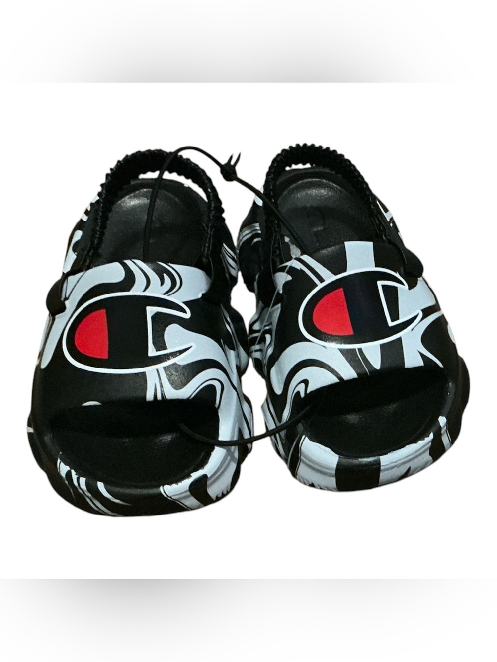 Champion Black & Light Gray Kids Slide Sandals with Logo - Toddler Size 7